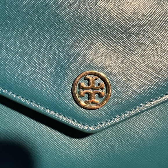 Tory Burch crossbody/clutch dustbag included turquoise handbag - Picture 6 of 11